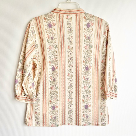 Vintage 1970s Prairie Boho Hoppie Floral Blouse - Picture 7 of 7